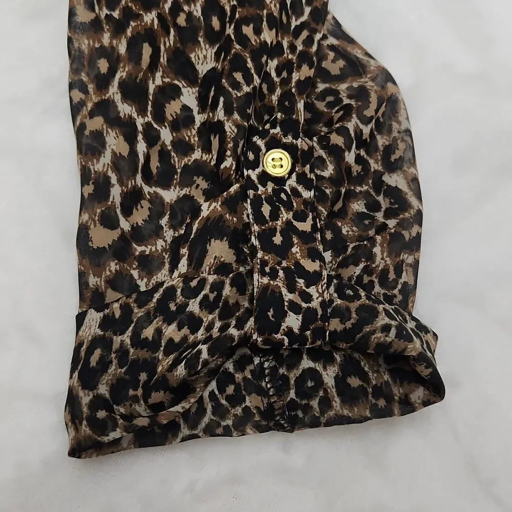 Wishful Park animal print sheer blouse size M - Picture 5 of 10